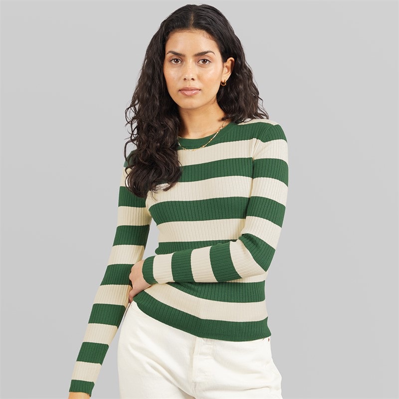 Jacqueline De Yong Womens Plum Long Sleeve Knit Pullover Trekking Green - Image 1