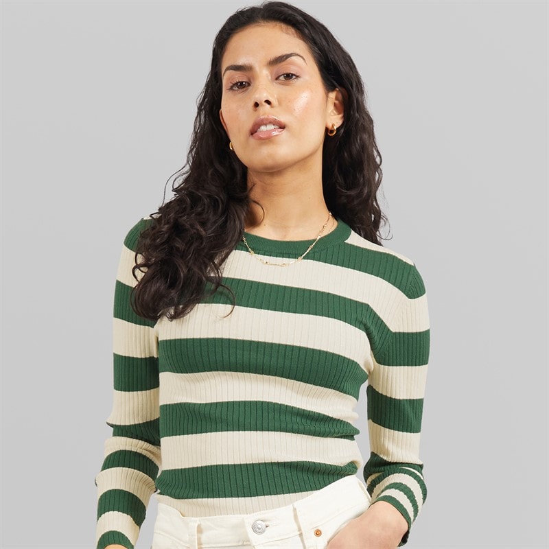 Jacqueline De Yong Womens Plum Long Sleeve Knit Pullover Trekking Green - Image 3