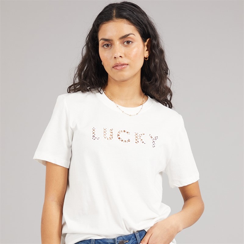 Jacqueline De Yong Womens Selma T-Shirt Cloud Dancer - Image 1