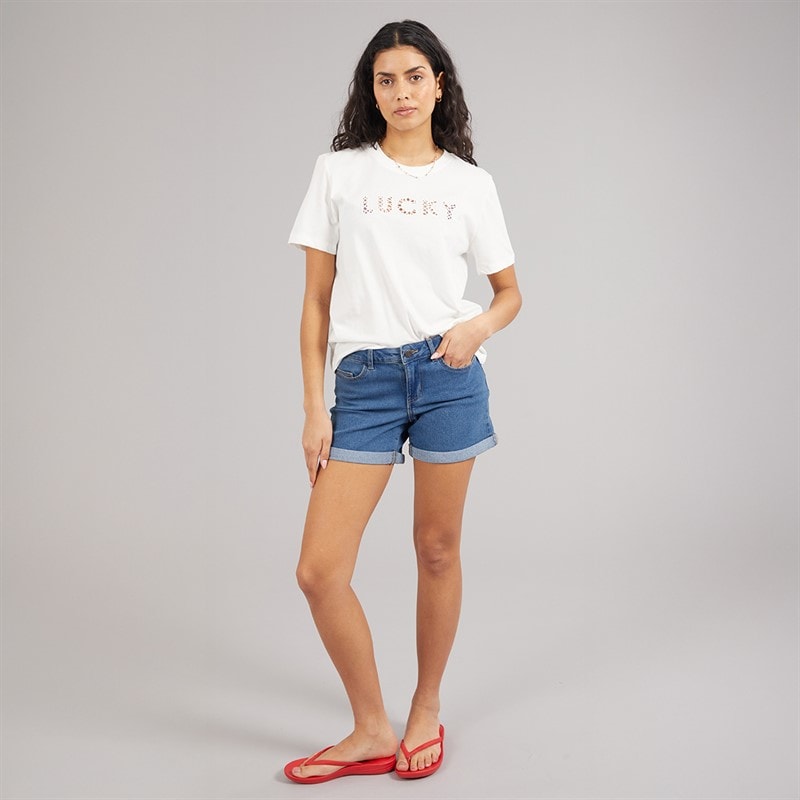 Jacqueline De Yong Womens Selma T-Shirt Cloud Dancer - Image 4