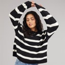 Jacqueline De Yong Womens Justy Stripe Jumper Black