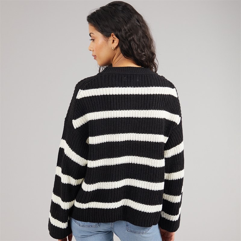 Jacqueline De Yong Womens Justy Stripe Jumper Black - Image 2