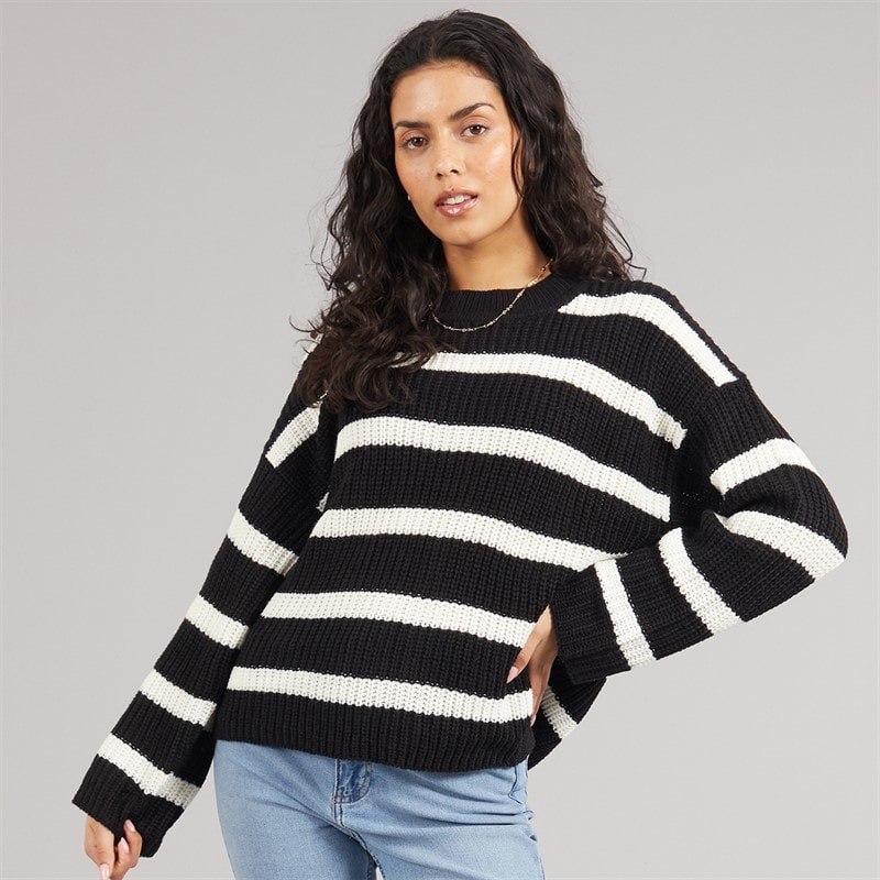 Jacqueline De Yong Womens Justy Stripe Jumper Black - Image 3