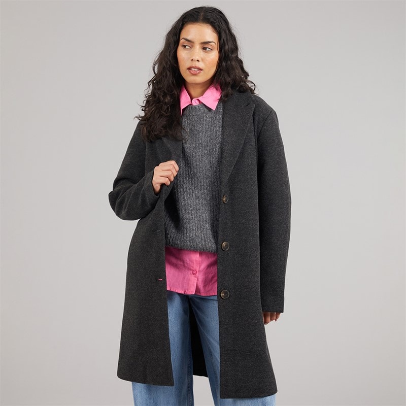 Jacqueline De Yong Womens Echo Life Coat Black