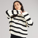 Jacqueline De Yong Womens Justy Stripe Jumper Eggnog