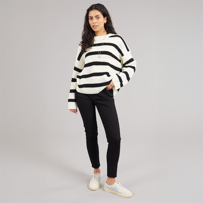 Jacqueline De Yong Womens Justy Stripe Jumper Eggnog - Image 3