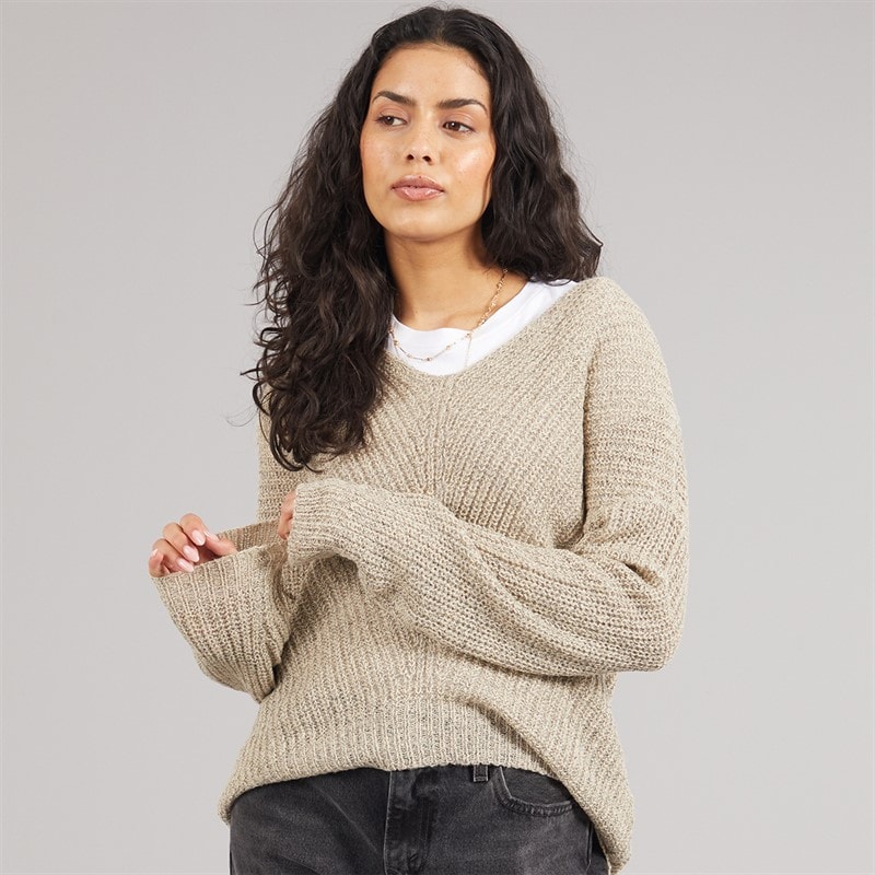 Jacqueline De Yong Womens Megan Knit Jumper Cement