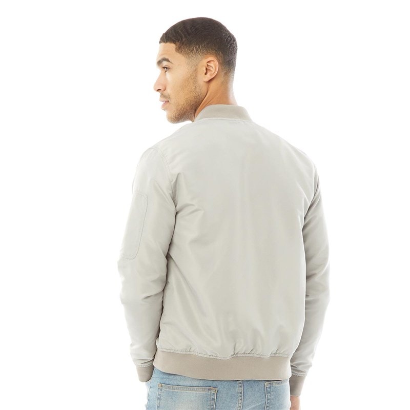 JACK & JONES Mens Bomber Jacket Ghost Grey - Image 2