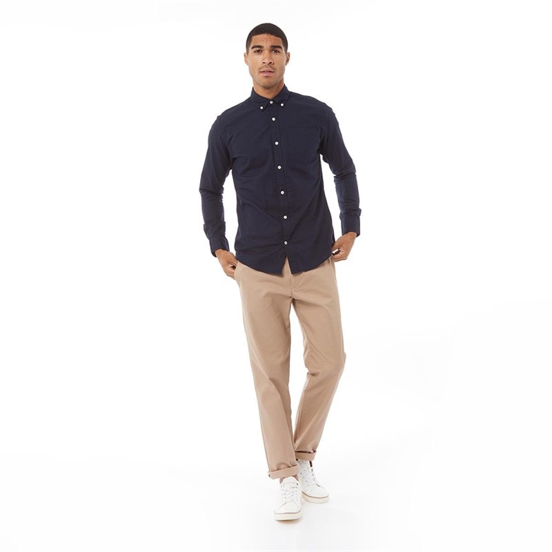 JACK & JONES Mens Long Sleeve Oxford Shirt Navy - Image 3