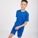 JACK & JONES Boys JJFont T-Shirt And Shorts Set Snorkel Blue