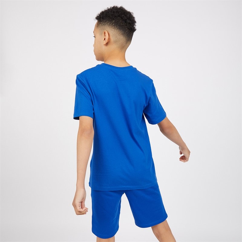 JACK & JONES Boys JJFont T-Shirt And Shorts Set Snorkel Blue - Image 2