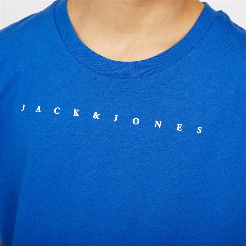 JACK & JONES Boys JJFont T-Shirt And Shorts Set Snorkel Blue - Image 3