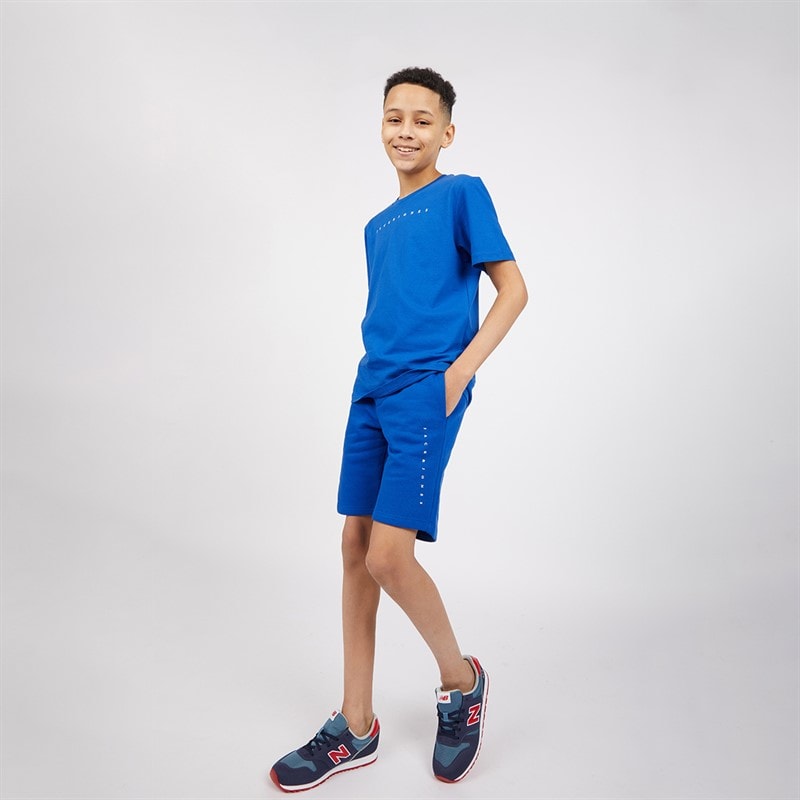 JACK & JONES Boys JJFont T-Shirt And Shorts Set Snorkel Blue - Image 5