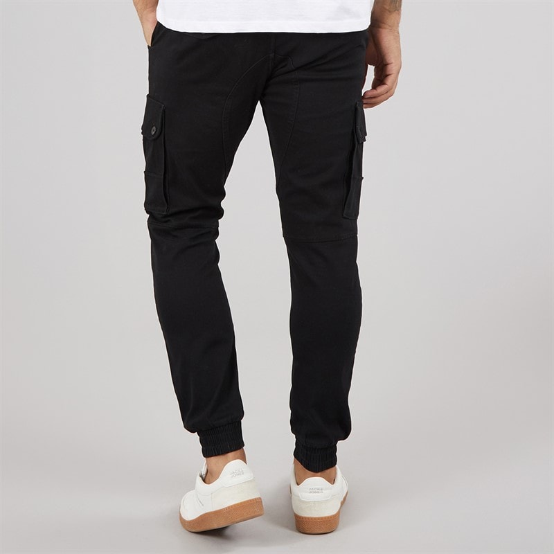 JACK & JONES Mens Paul Warner AKM 111 Cargo Pants Black - Image 2