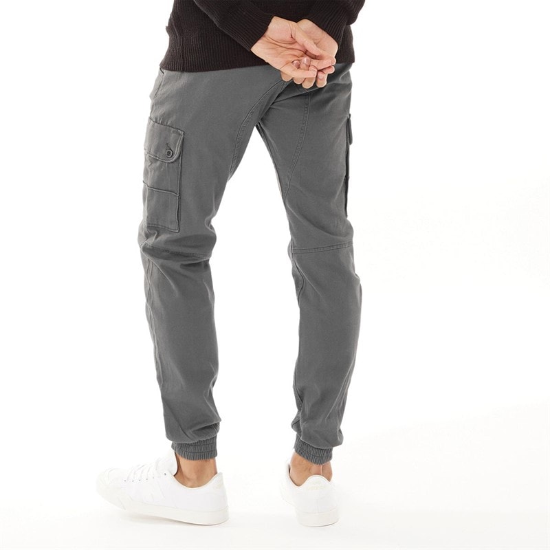 JACK & JONES Mens Paul Warner AKM 111 Cargo Pants Asphalt - Image 2