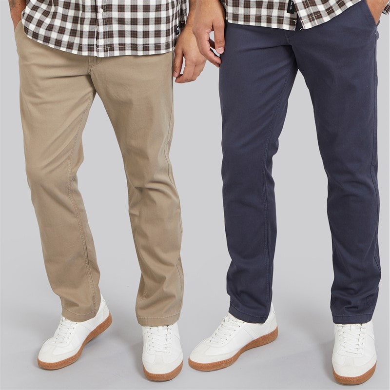 JACK & JONES Mens Bolton Dean AKM Two Pack Chinos Beige/Navy Blazer - Image 1