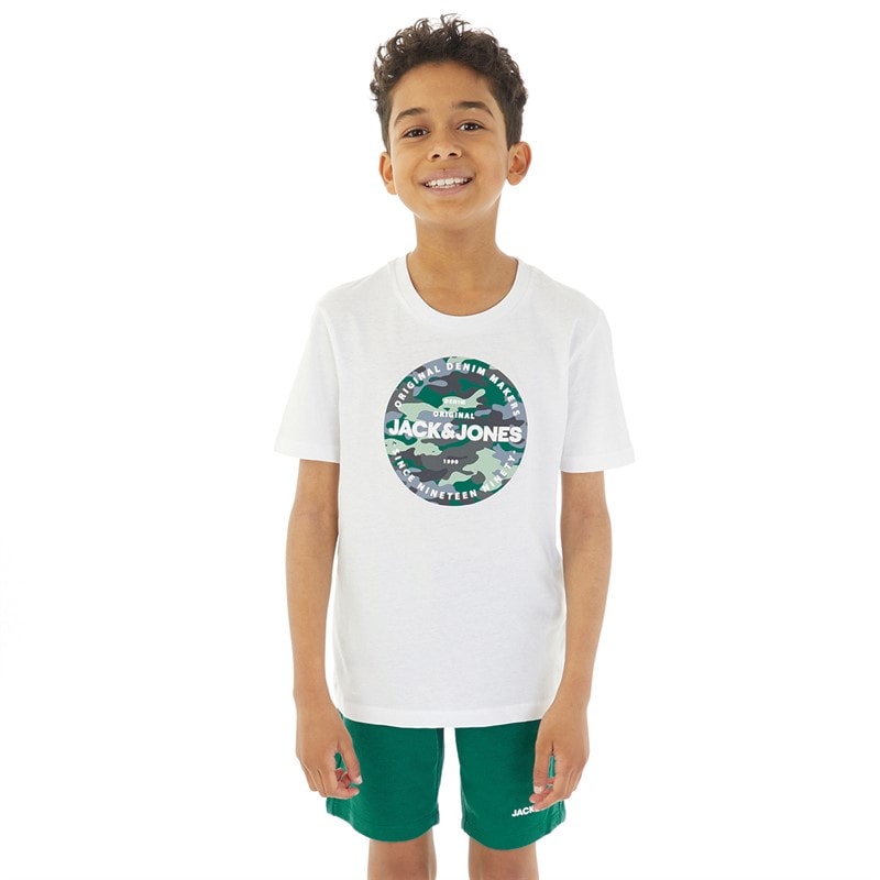 JACK & JONES Boys Jjpete Camo T-Shirt And Shorts Set Storm - Image 1