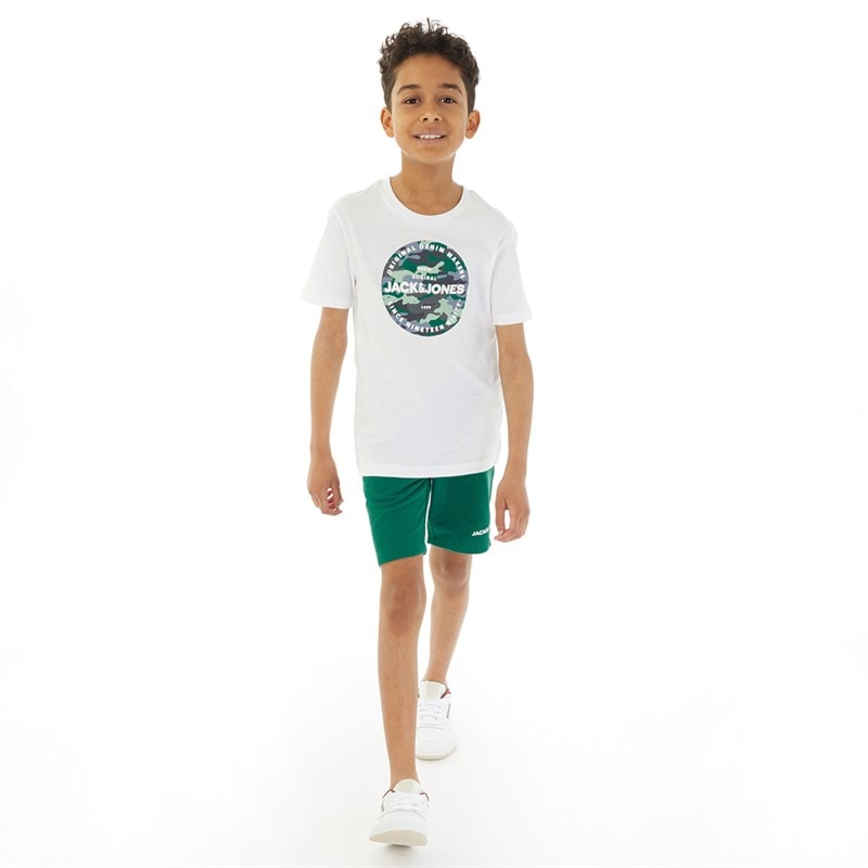 JACK & JONES Boys Jjpete Camo T-Shirt And Shorts Set Storm - Image 4