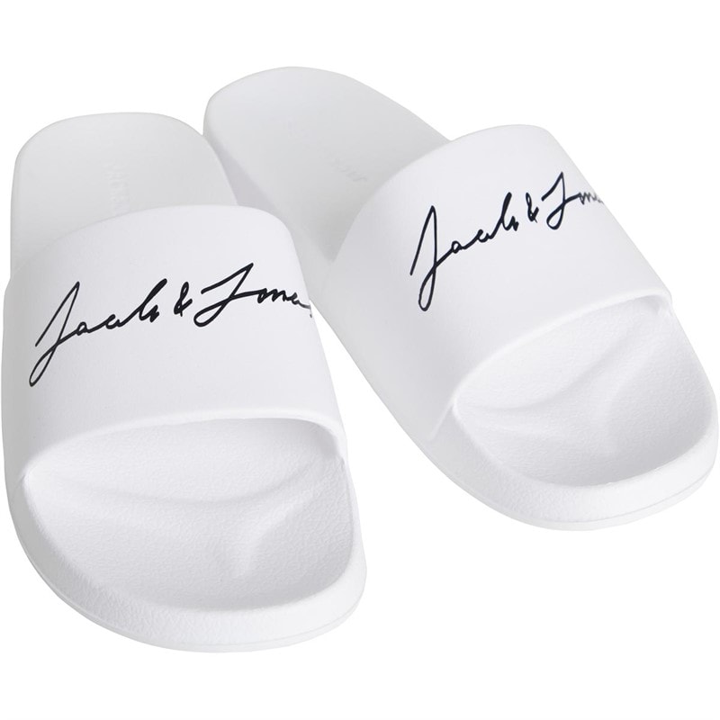 JACK & JONES Mens Gary Moulded Slides White - Image 1