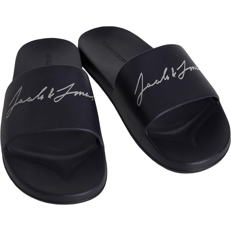 JACK & JONES Mens Gary Moulded Slides Anthracite