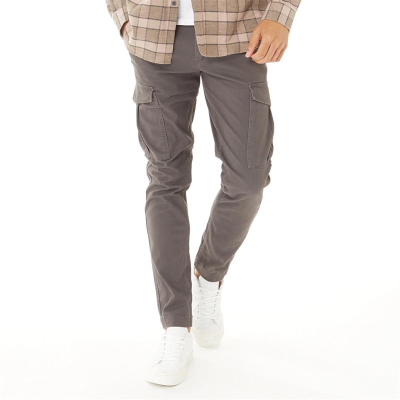 JACK & JONES Mens Marco Dean Cargo Pants Asphalt - Image 1
