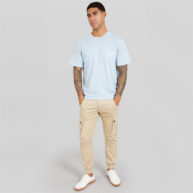 JACK & JONES Mens Paul Warner AKM 111 Cargo Pants Beige - Image 3