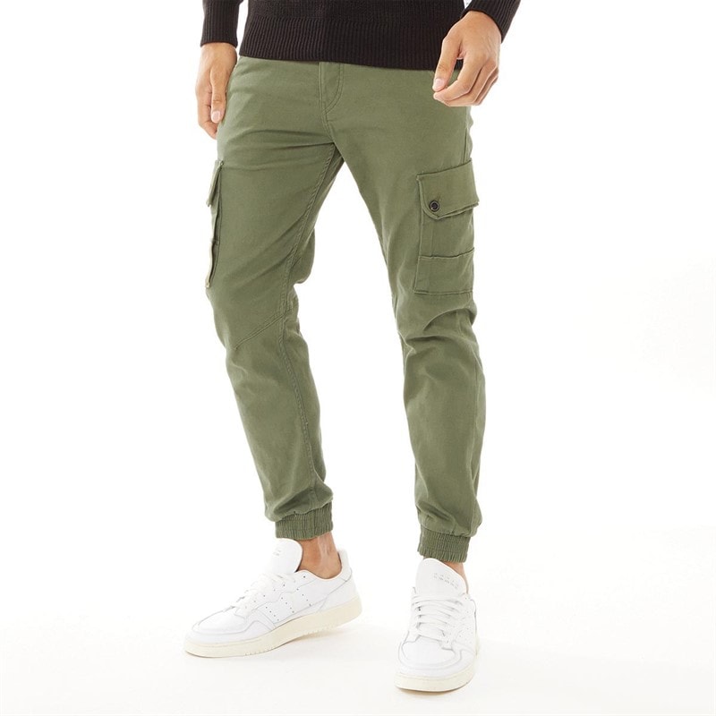 JACK & JONES Mens Paul Warner AKM 111 Cargo Pants Olive Night