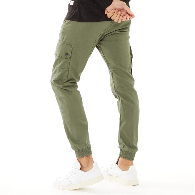 JACK & JONES Mens Paul Warner AKM 111 Cargo Pants Olive Night - Image 2