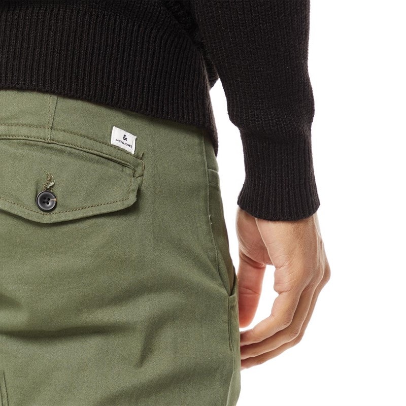 JACK & JONES Mens Paul Warner AKM 111 Cargo Pants Olive Night - Image 3