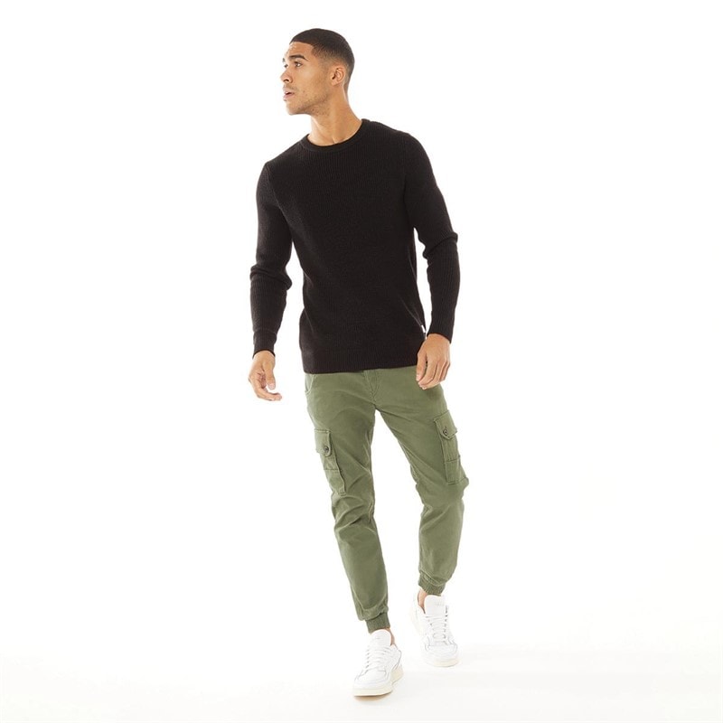 JACK & JONES Mens Paul Warner AKM 111 Cargo Pants Olive Night - Image 4