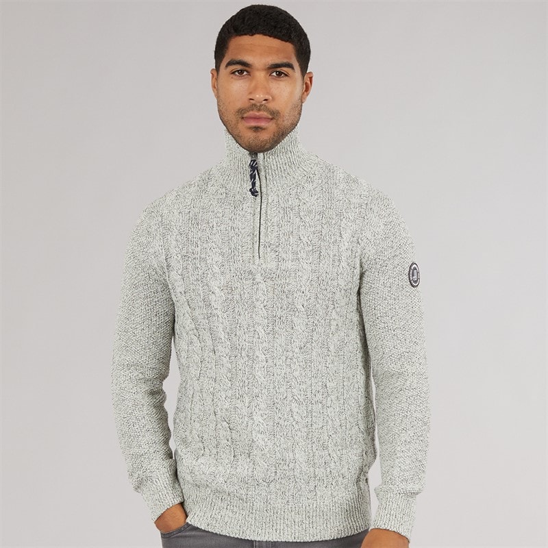 JACK & JONES Mens Shane Knit Jumper Silver Birch - Image 3