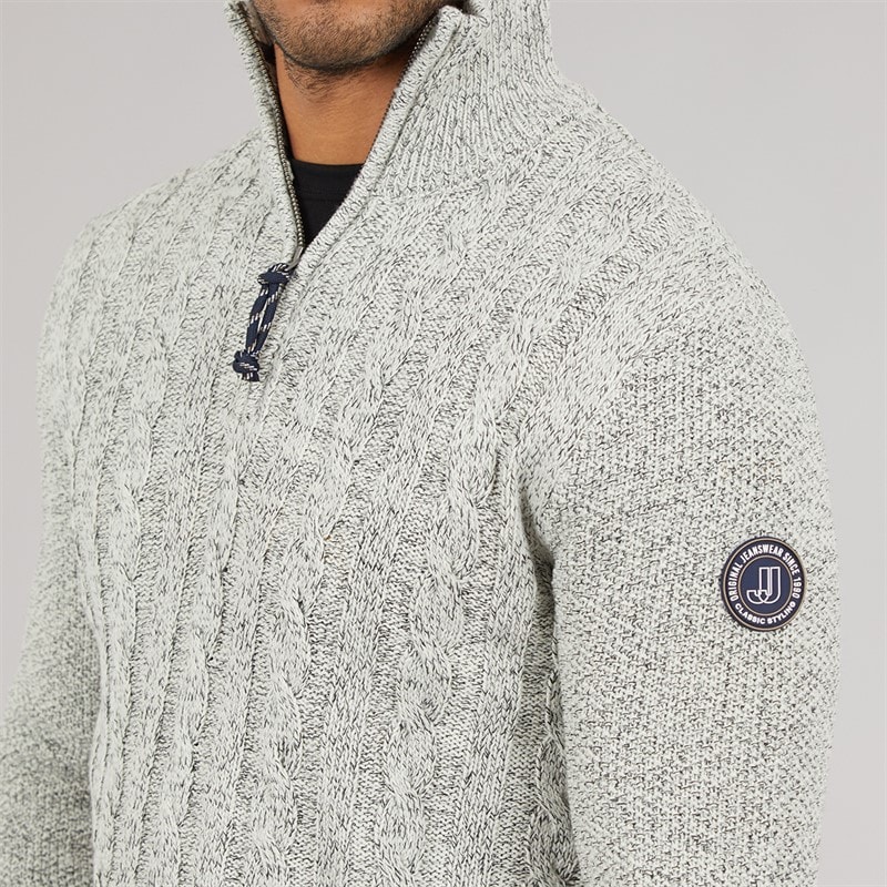JACK & JONES Mens Shane Knit Jumper Silver Birch - Image 5