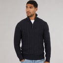 JACK & JONES Mens Shane Knit Jumper Navy Blazer