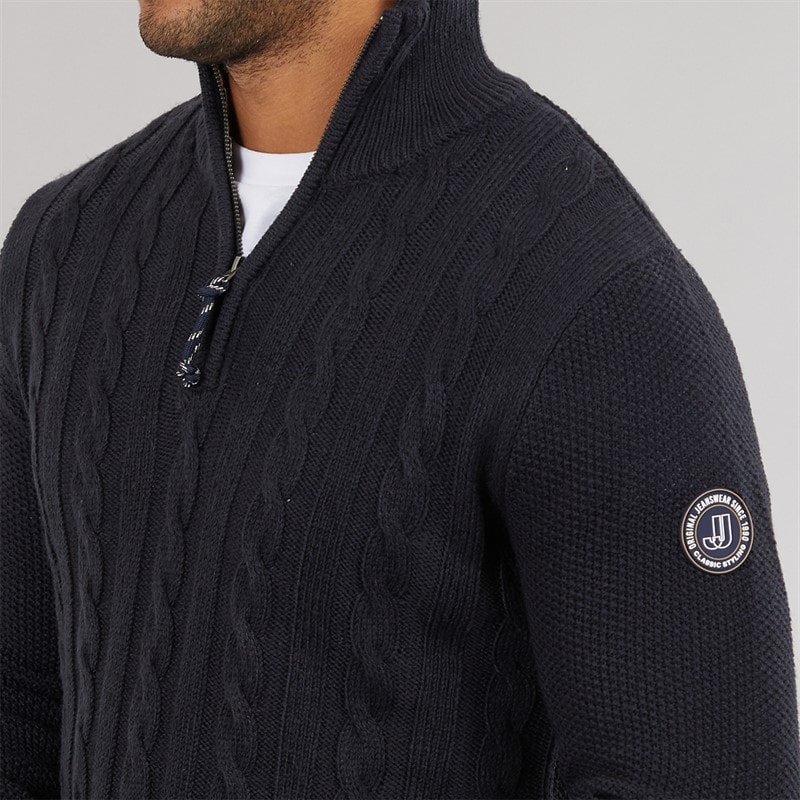JACK & JONES Mens Shane Knit Jumper Navy Blazer - Image 5