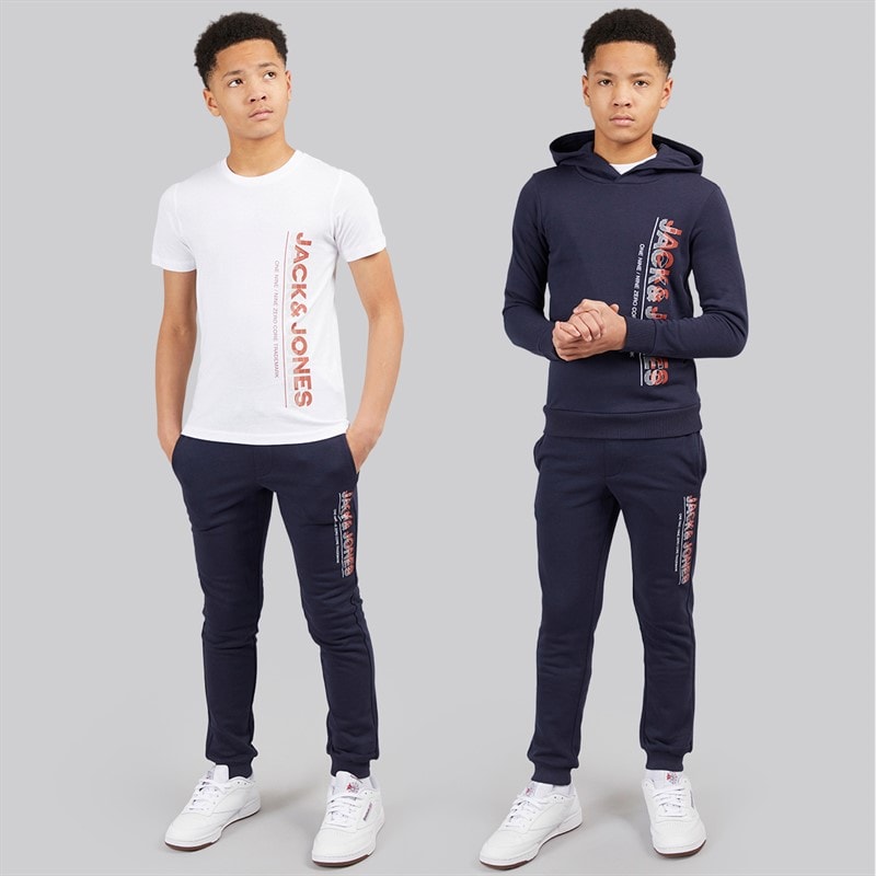 JACK & JONES Junior Jwhnew Structure Three Pack Tracksuit And T-Shirt Set Navy Blazer