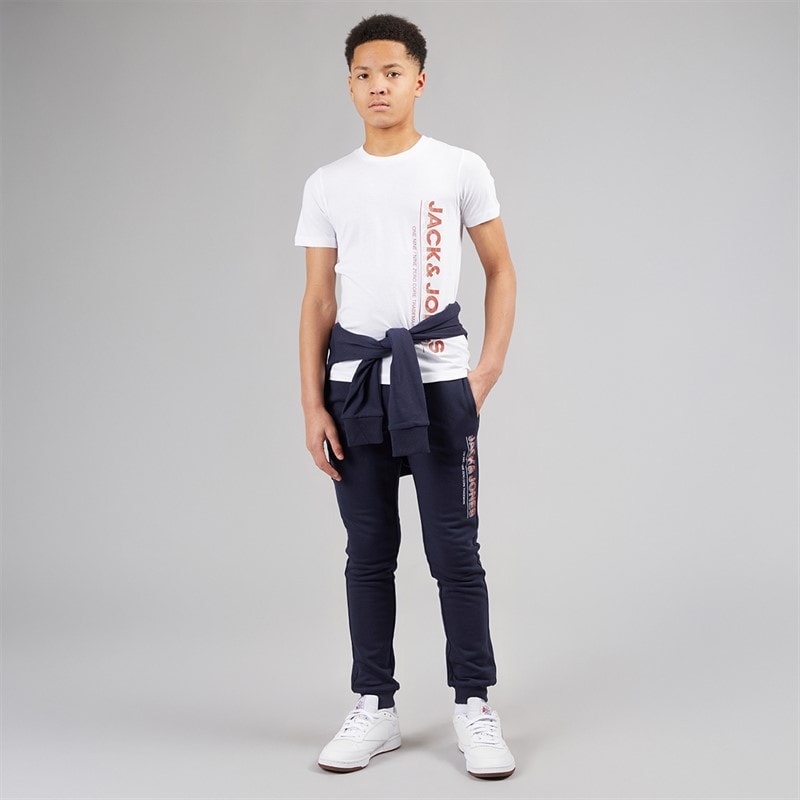 JACK & JONES Junior Jwhnew Structure Three Pack Tracksuit And T-Shirt Set Navy Blazer - Image 3
