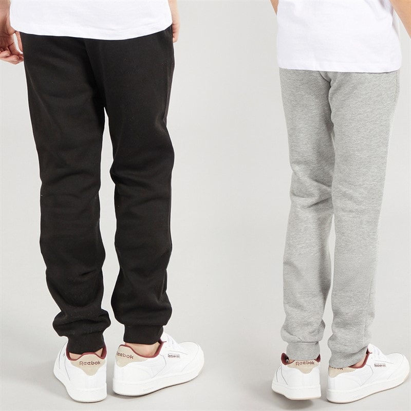 JACK & JONES Boys Thomas Two Pack Joggers Light Grey Melange/Black - Image 2