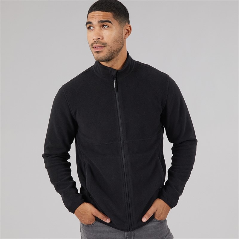 JACK & JONES Mens Flame Full Zip Fleece Black - Image 3