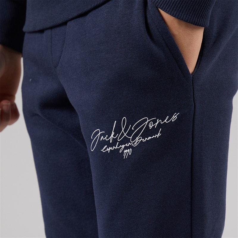 JACK & JONES Boys Scripted Tracksuit Navy Blazer - Image 3