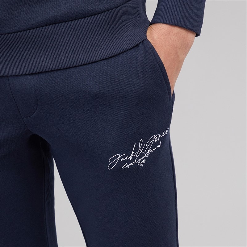 JACK & JONES Boys Scripted Tracksuit Navy Blazer - Image 5