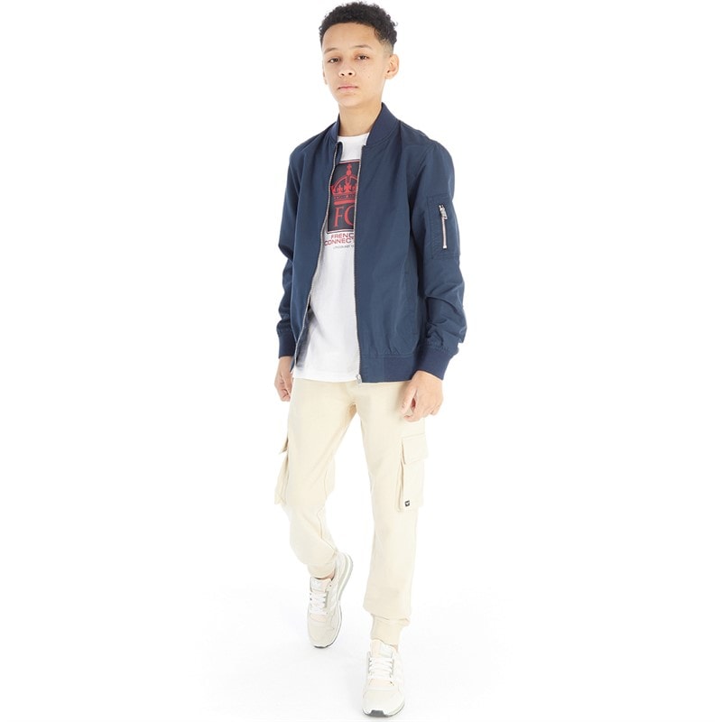 JACK & JONES Boys Mash Bomber Jacket Navy Blazer - Image 3