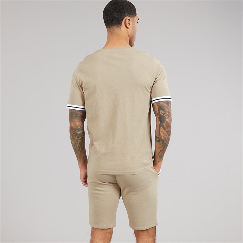 JACK & JONES Mens Jaxon T-Shirt And Shorts Set Crockery - Image 2