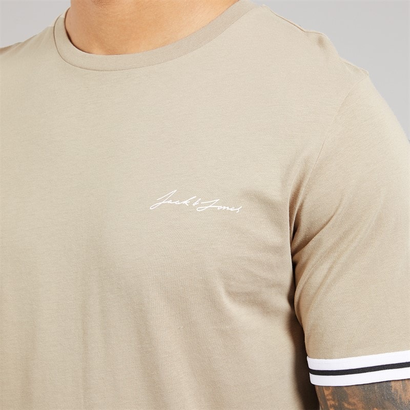 JACK & JONES Mens Jaxon T-Shirt And Shorts Set Crockery - Image 5