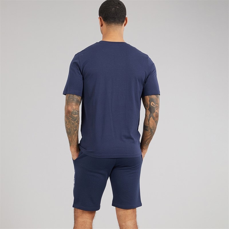 JACK & JONES Mens Chester T-Shirt And Shorts Set Navy Blazer - Image 2