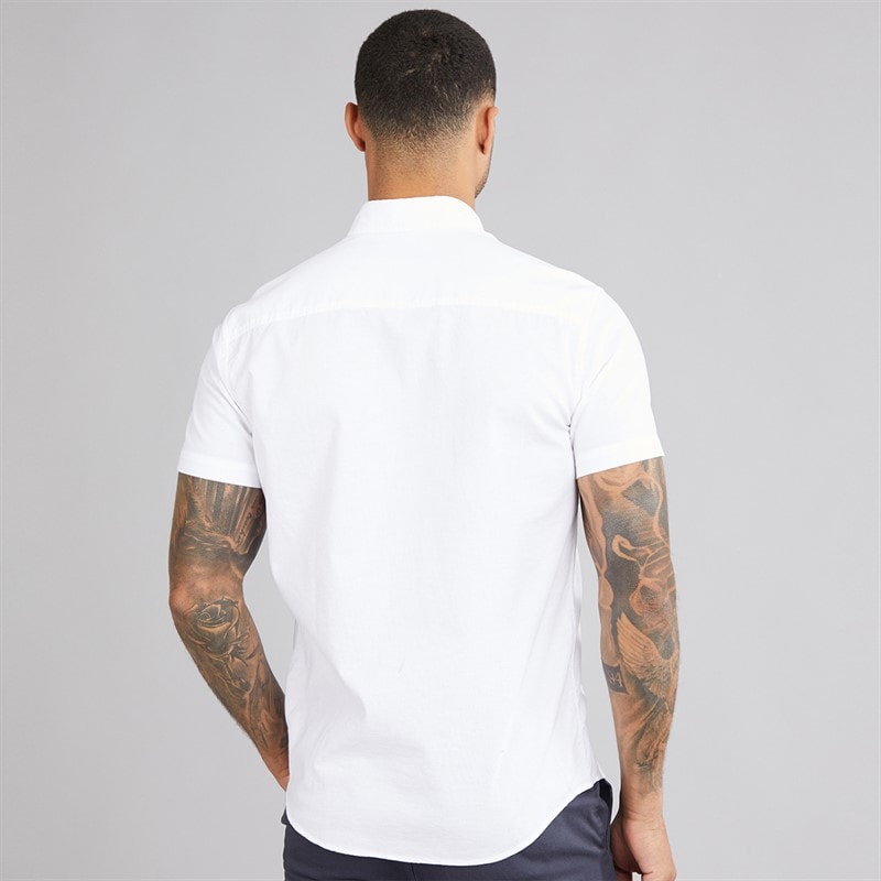 JACK & JONES Mens Classic Short Sleeve Oxford Shirt White - Image 2