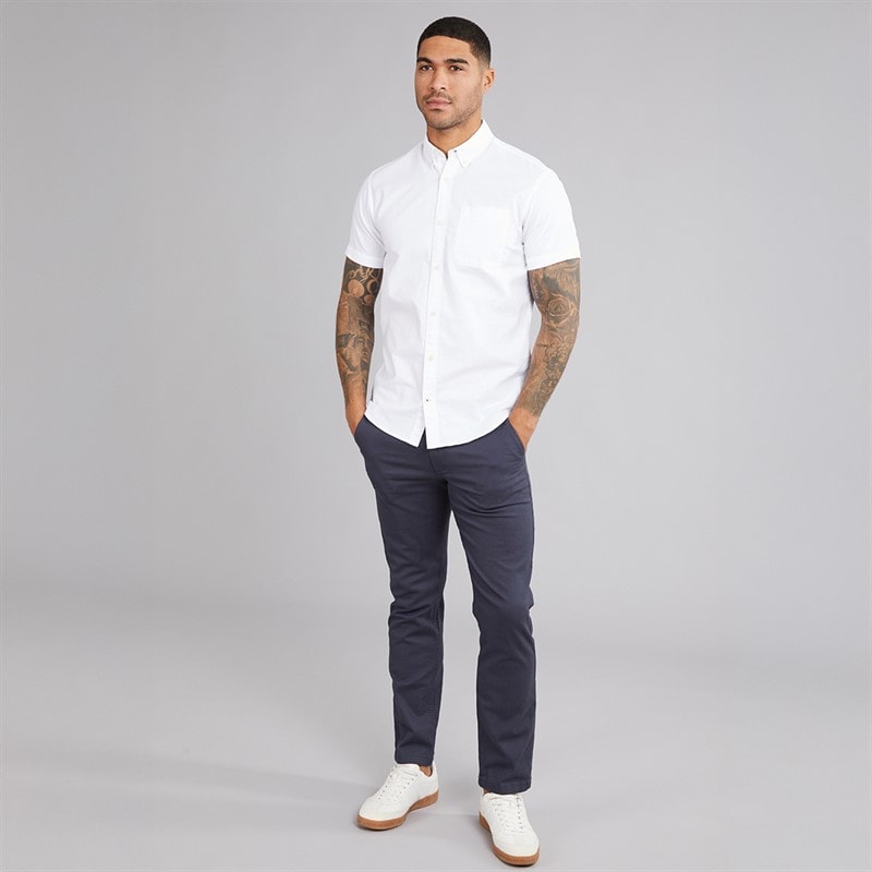 JACK & JONES Mens Classic Short Sleeve Oxford Shirt White - Image 3