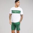 JACK & JONES Mens Chester T-Shirt And Shorts Set Trekking Green