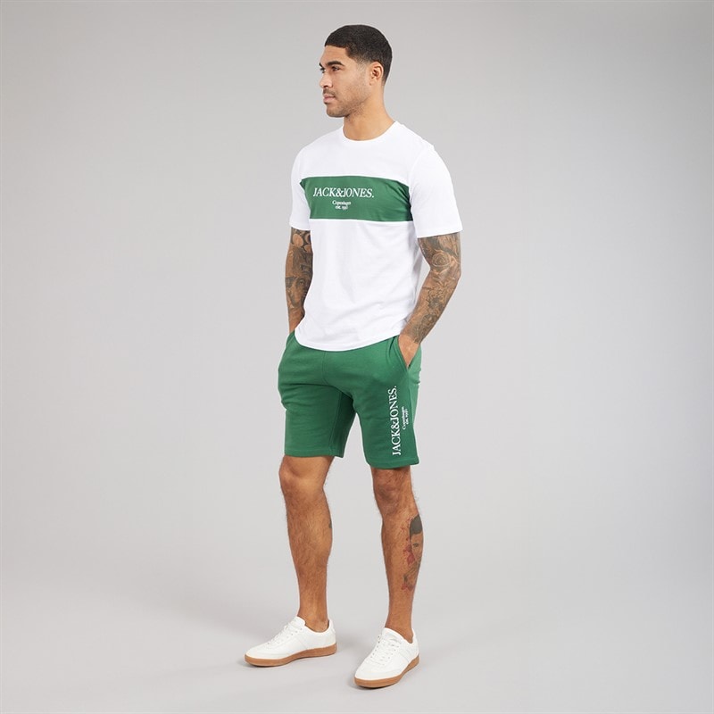 JACK & JONES Mens Chester T-Shirt And Shorts Set Trekking Green - Image 4