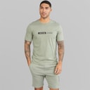 JACK & JONES Mens Neo T-Shirt And Shorts Set Wrought Iron