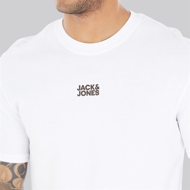 JACK & JONES Mens Classic T-Shirt White - Image 3